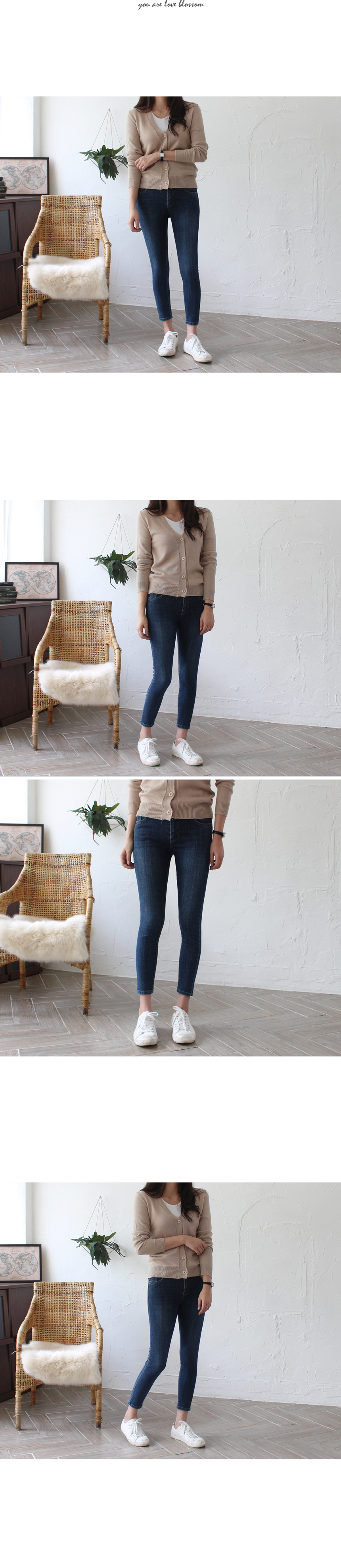 Women Jeans Pants Slim Span Basic Basic Jin Ji Ski