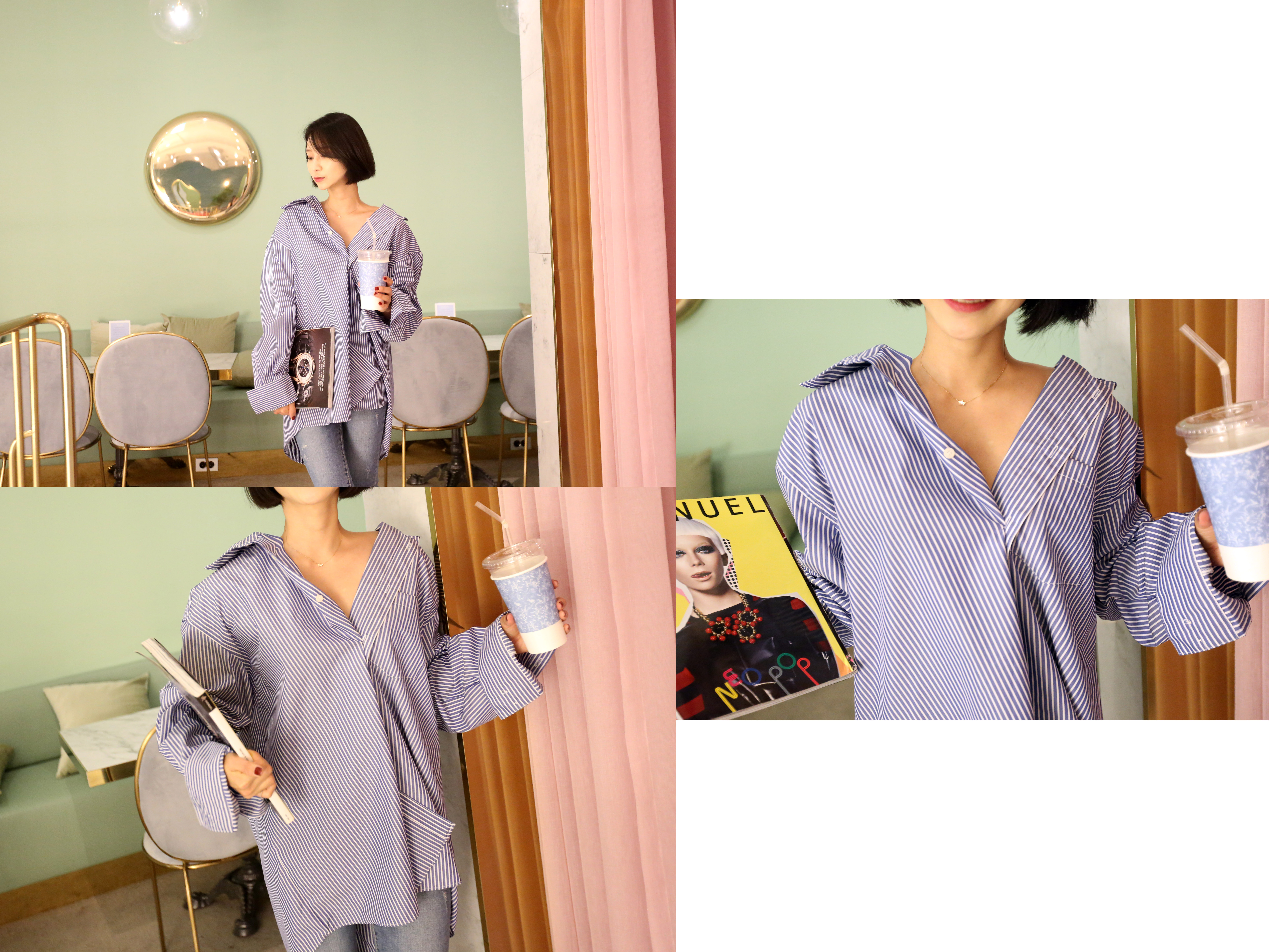 Heap Nine Oh Buffett Striped Shirt Girlfriend Whit