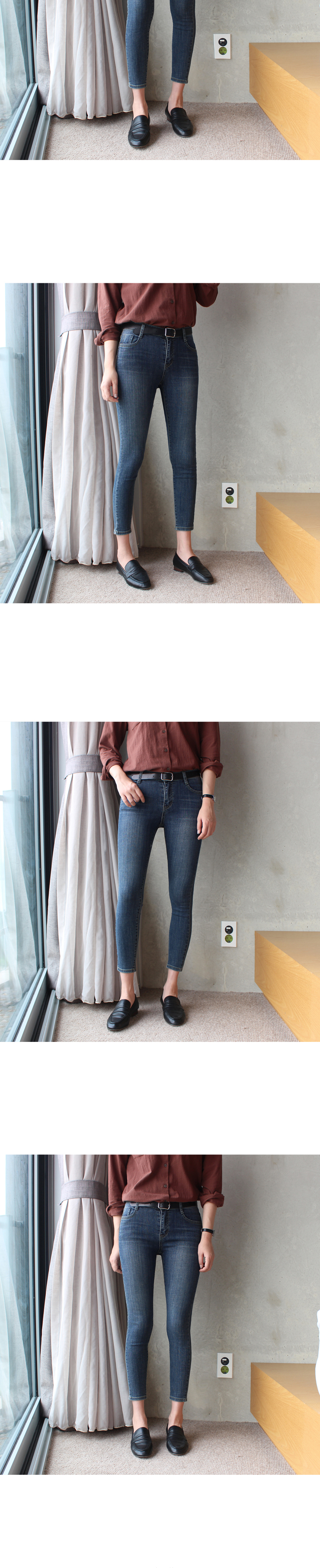 Women Jeans Pants Slim Span Basic Basic Jin Ji Ski