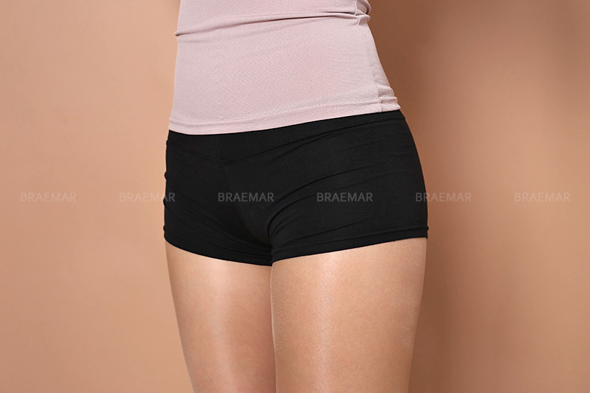 Seamless Shorts Black 2 Piece Cotton Spandex Under