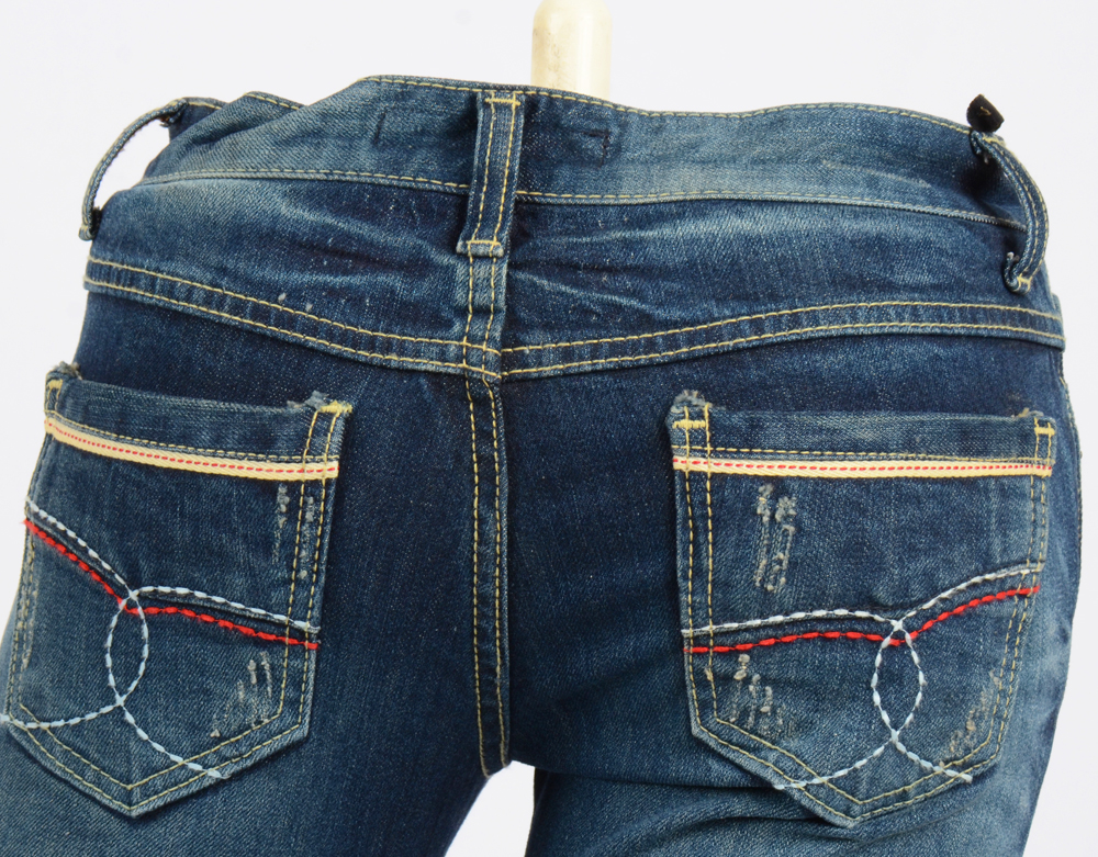 Women Jeans Pants Pretzig Beads Jinjiang Boots Cut