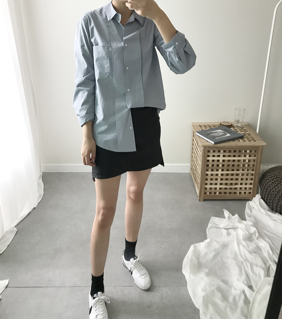 Daily plain shirt Women Autumn basic cotton Cotton