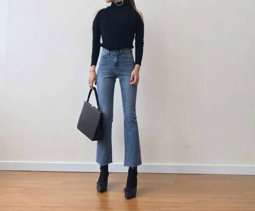 Women Jeans Pants Taini Slim Boots Cut Jeans Girls