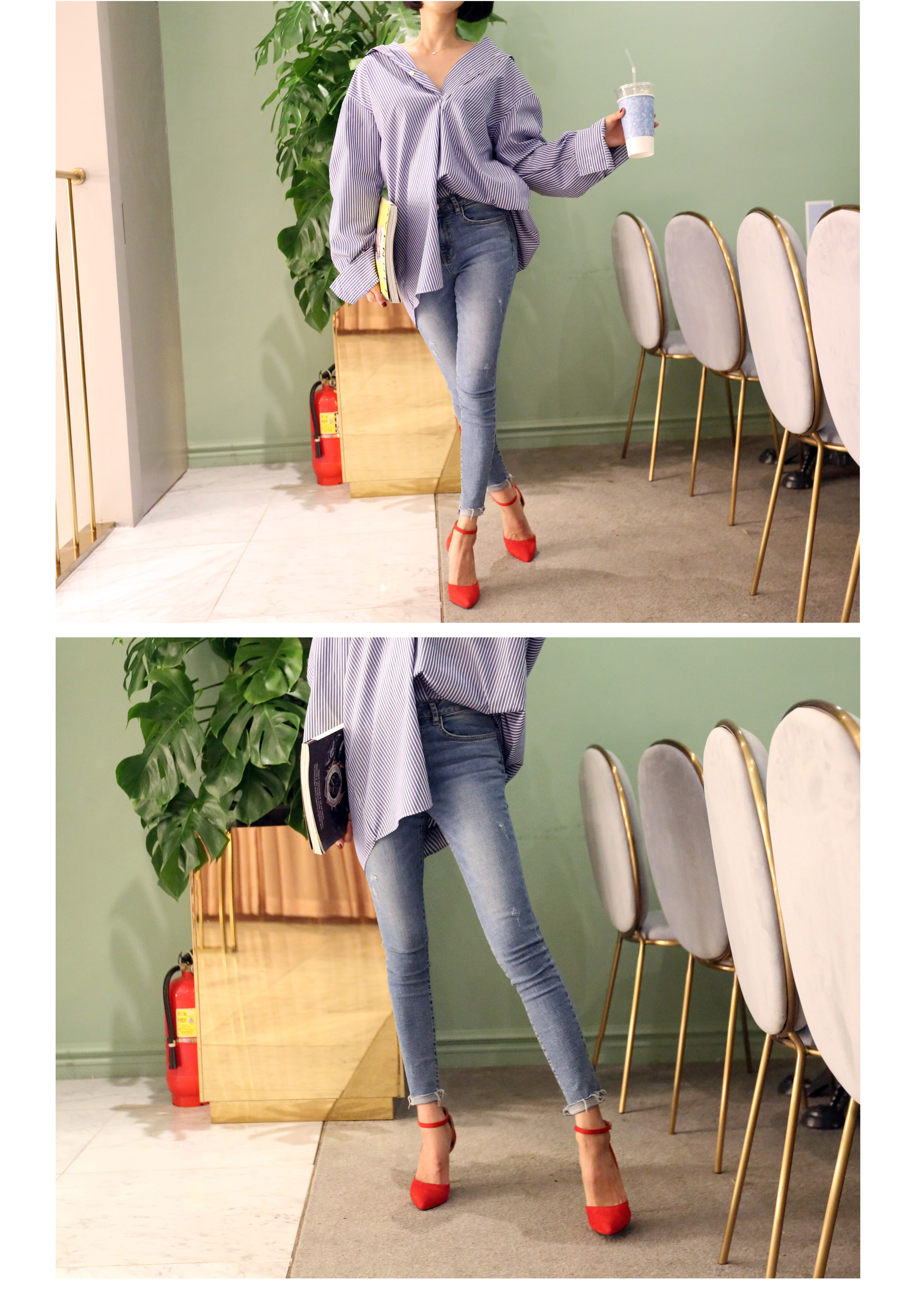 Heap Nine Oh Buffett Striped Shirt Girlfriend Whit