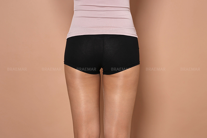 Seamless Shorts Black 2 Piece Cotton Spandex Under
