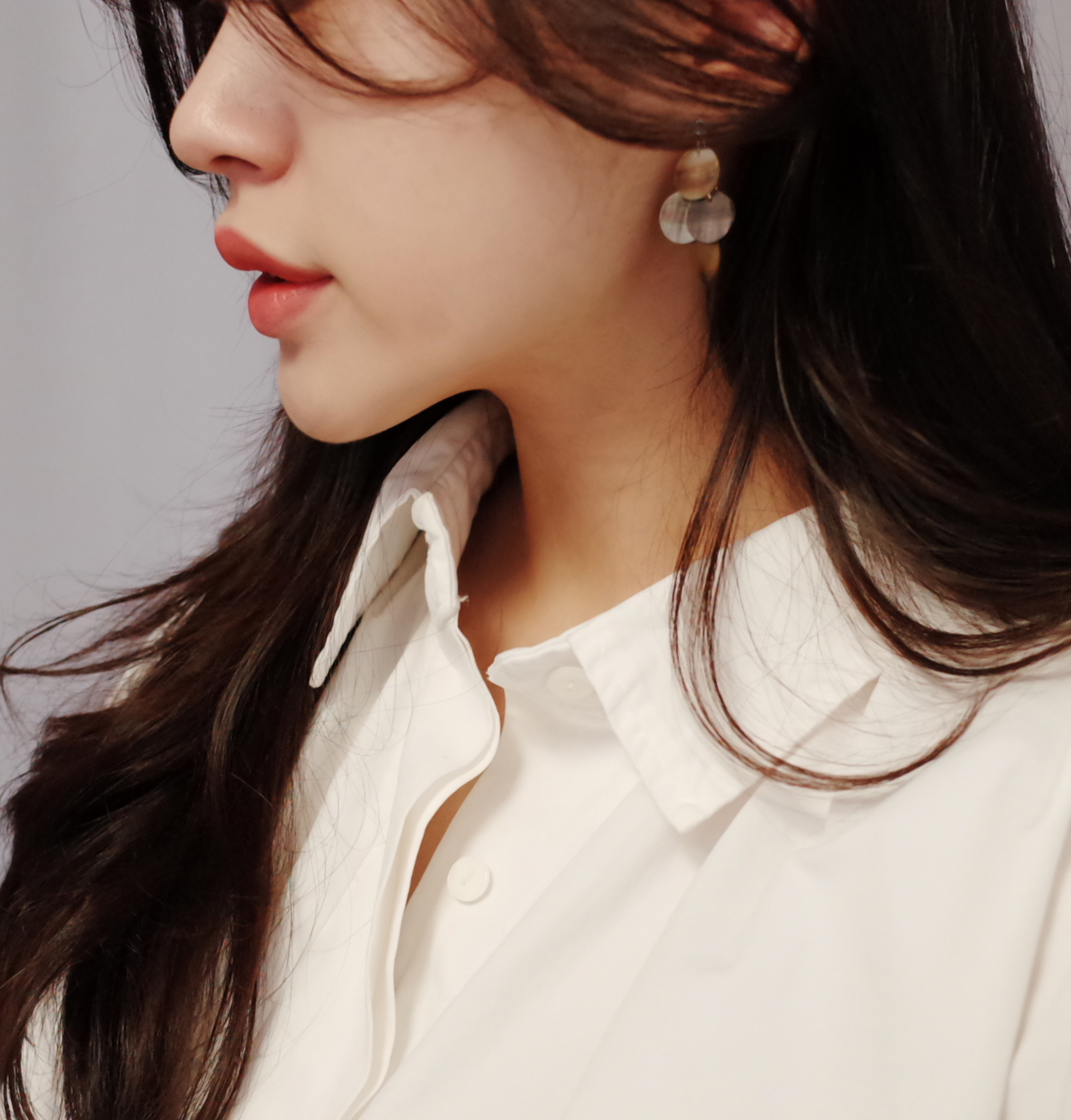 Golden Mother-of-pearl Classic Handmade Earrings V