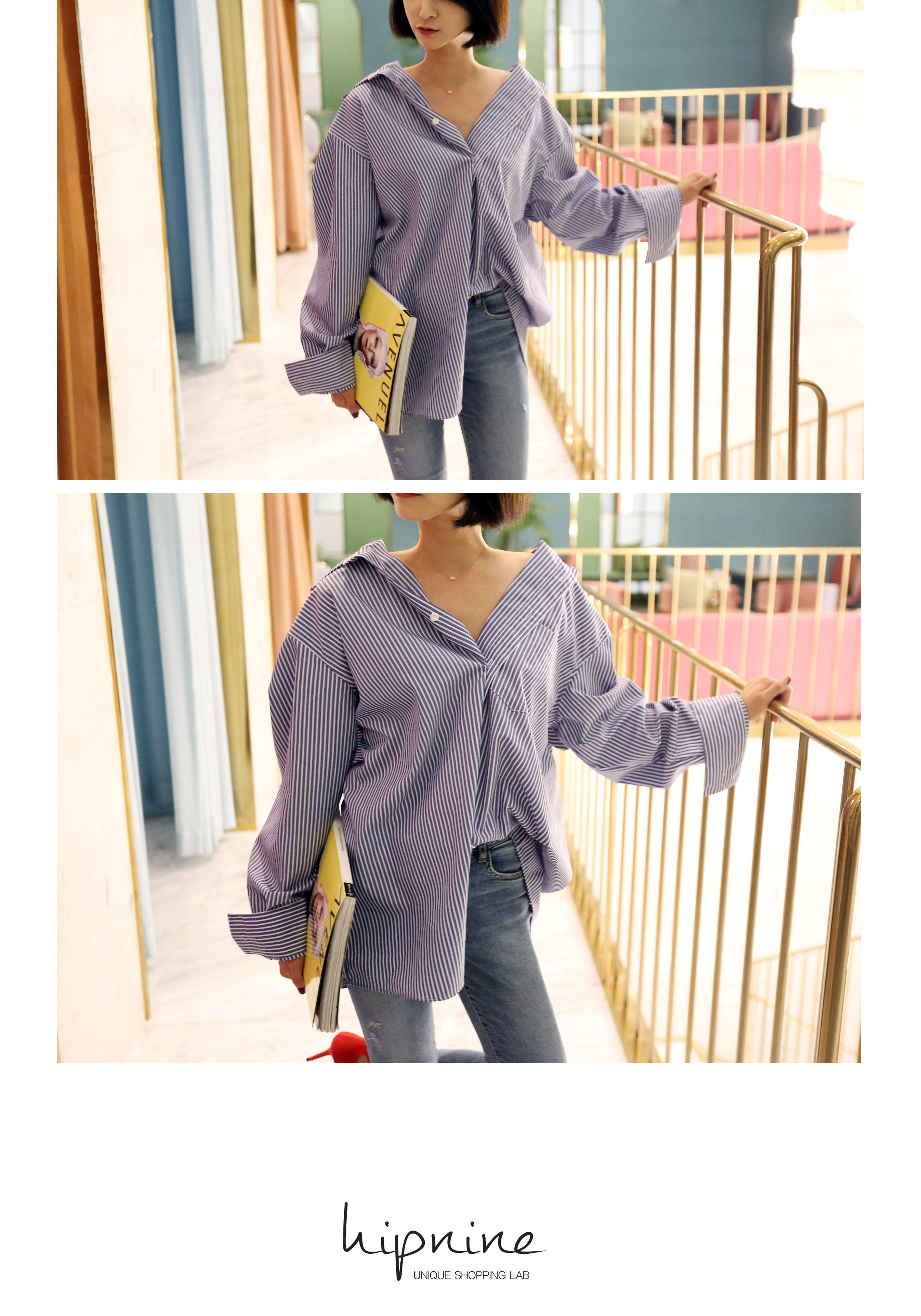 Heap Nine Oh Buffett Striped Shirt Girlfriend Whit