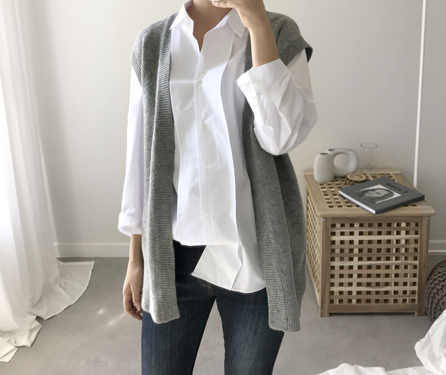 Daily plain shirt Women Autumn basic cotton Cotton