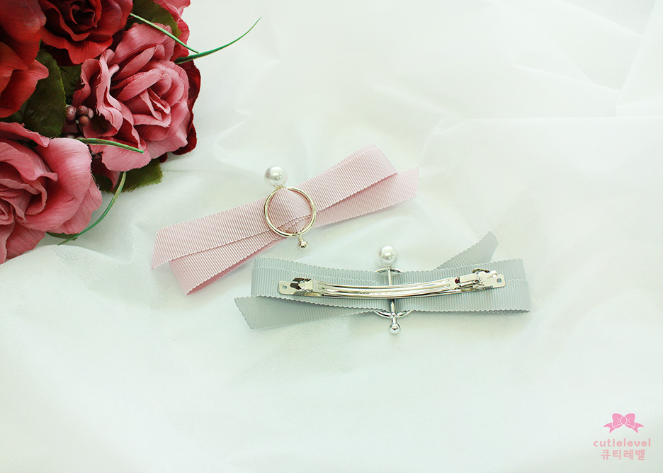 NEW HAIR CLIP HOOP Pearl Ribbon Pin Pin