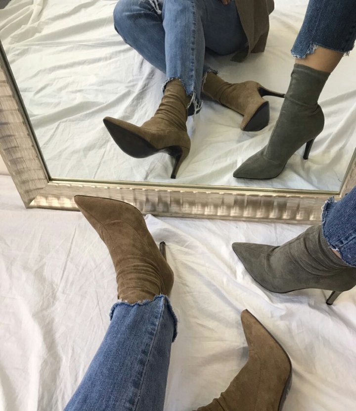 More Bible Novels Spandex Suede Angle Boots 9cm Lo