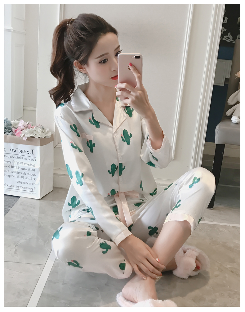 New mini cactus pajamas pajamas set women's hom