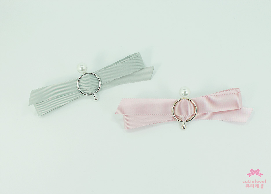 NEW HAIR CLIP HOOP Pearl Ribbon Pin Pin