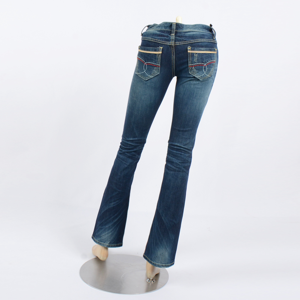 Women Jeans Pants Pretzig Beads Jinjiang Boots Cut