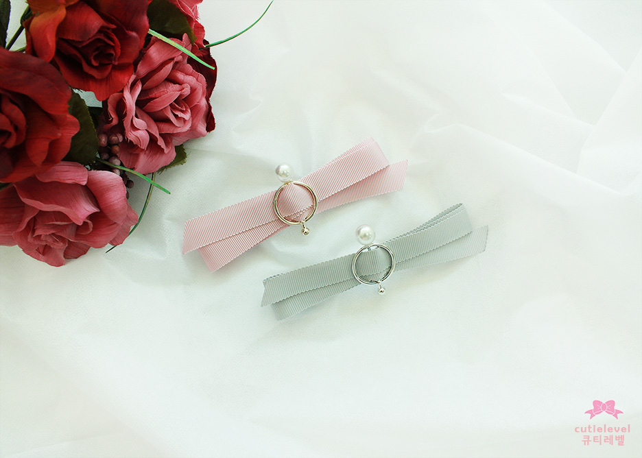 NEW HAIR CLIP HOOP Pearl Ribbon Pin Pin