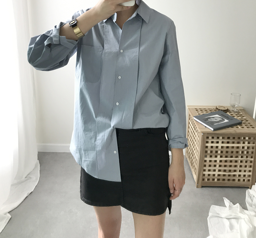 Daily plain shirt Women Autumn basic cotton Cotton