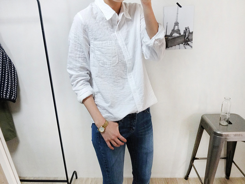 Double gauze southern shirt Women Women White Basi