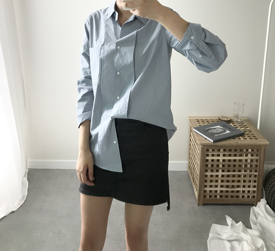Daily plain shirt Women Autumn basic cotton Cotton