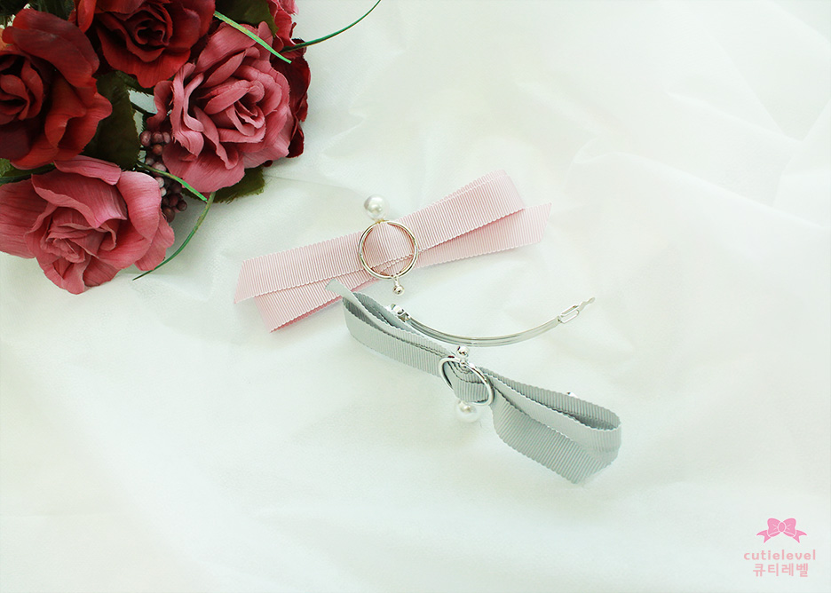NEW HAIR CLIP HOOP Pearl Ribbon Pin Pin