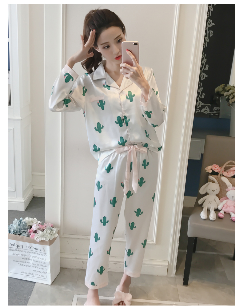 New mini cactus pajamas pajamas set women's hom