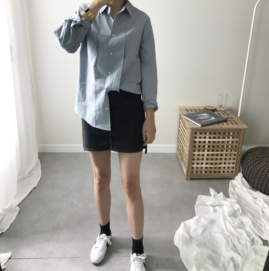 Daily plain shirt Women Autumn basic cotton Cotton