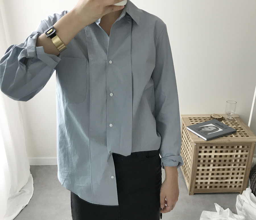 Daily plain shirt Women Autumn basic cotton Cotton