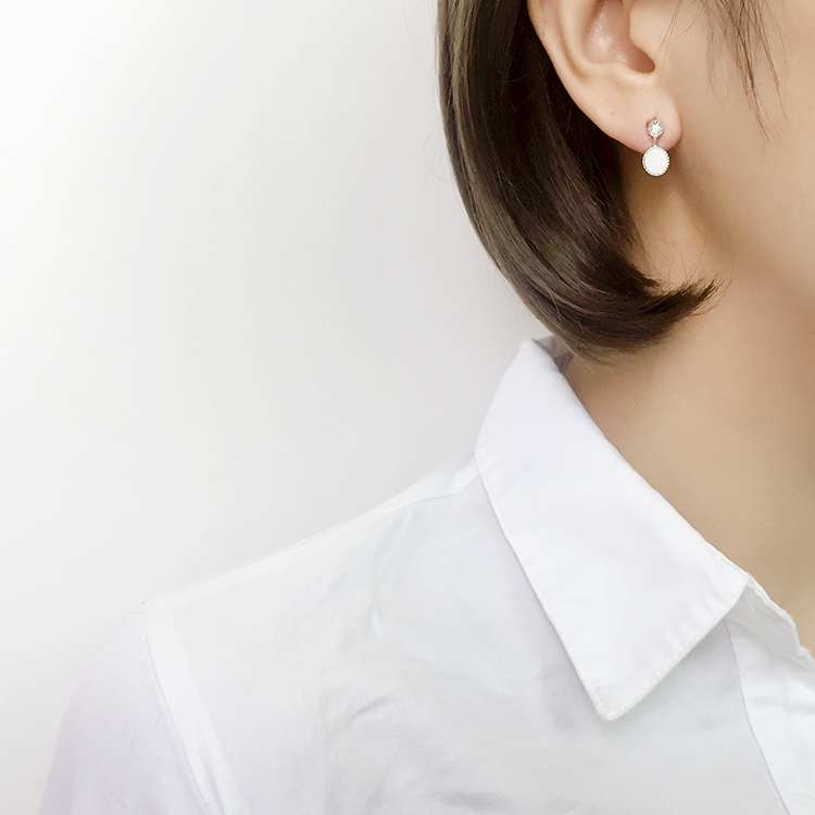 Unique Cubic Earrings Mini Earrings Titanium Antiq