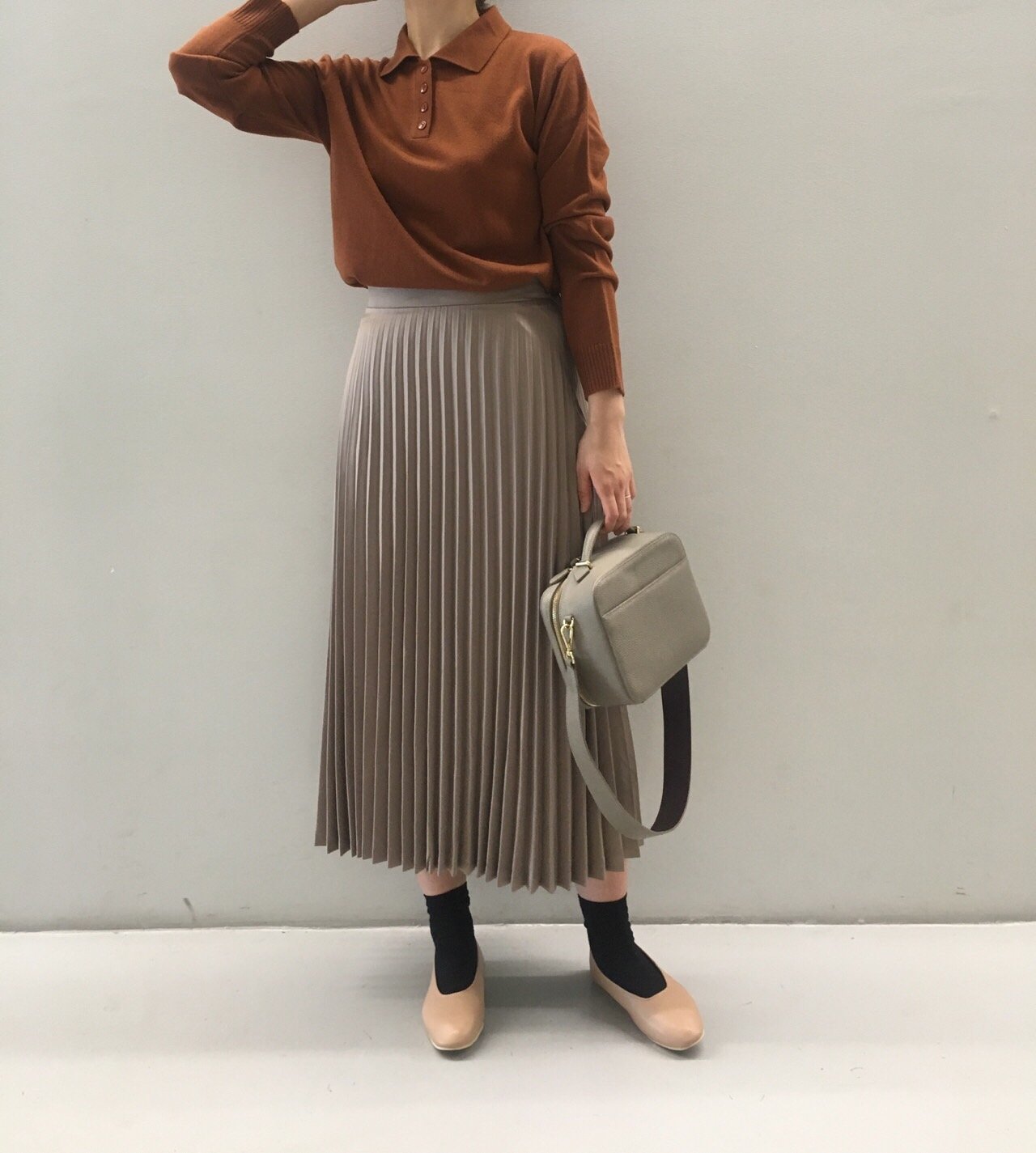 Chinchin wrinkled long skirts Autumn gathering nou