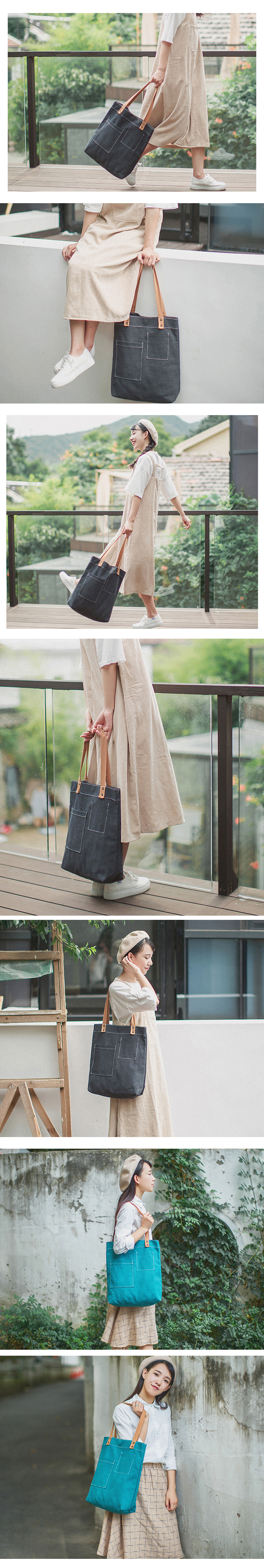 NEW ECO BAG Front pocket stitching Eco-back revers