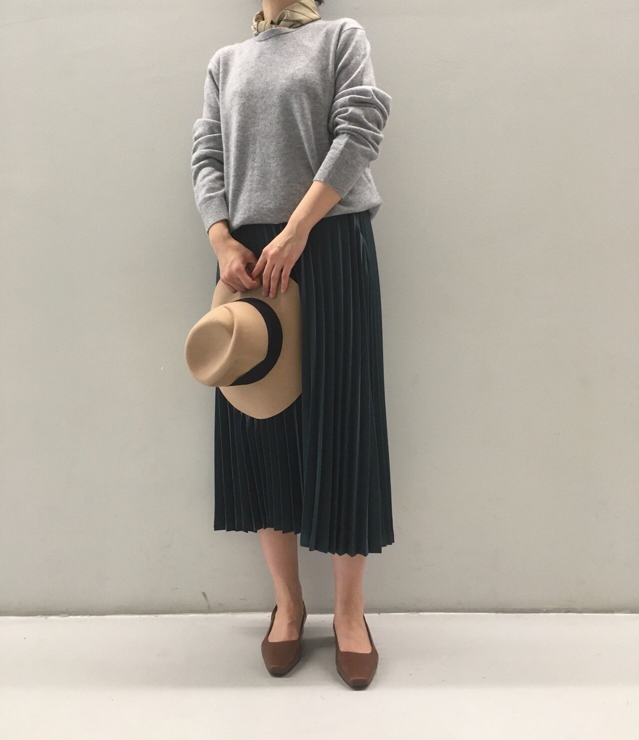 Chinchin wrinkled long skirts Autumn gathering nou