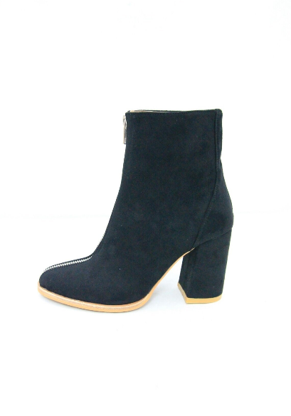Elite Line Zipper Point Ankle Boots Suede Angle Fa