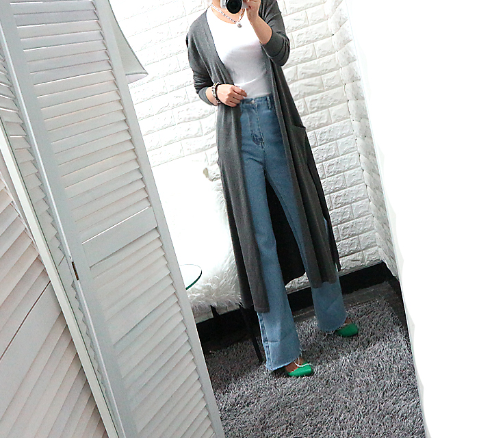 Women Jeans Pants High Waist Long Wide Denim Roll-