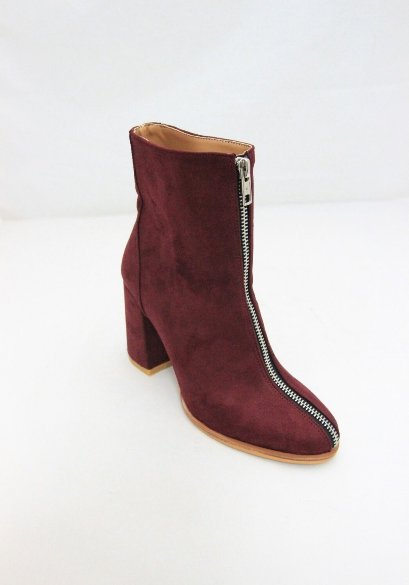 Elite Line Zipper Point Ankle Boots Suede Angle Fa