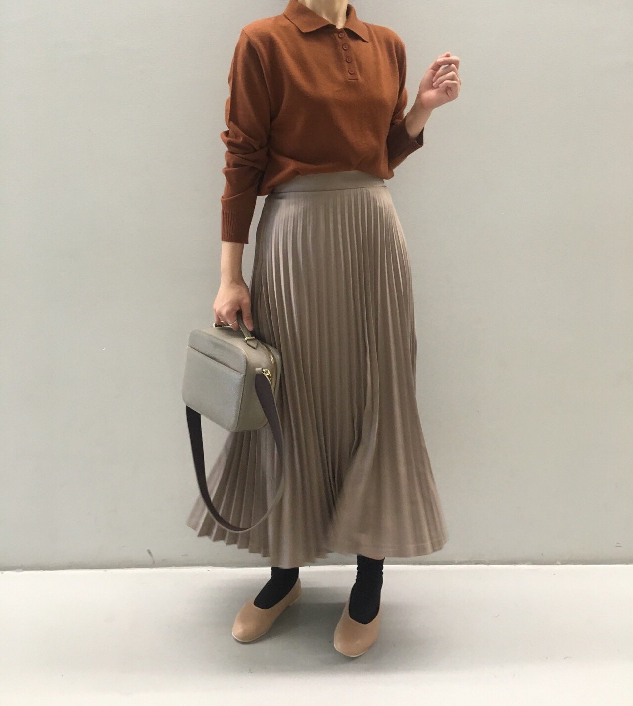 Chinchin wrinkled long skirts Autumn gathering nou