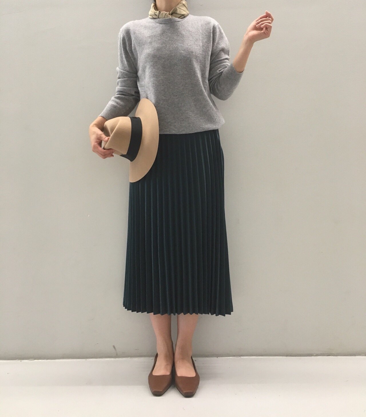 Chinchin wrinkled long skirts Autumn gathering nou