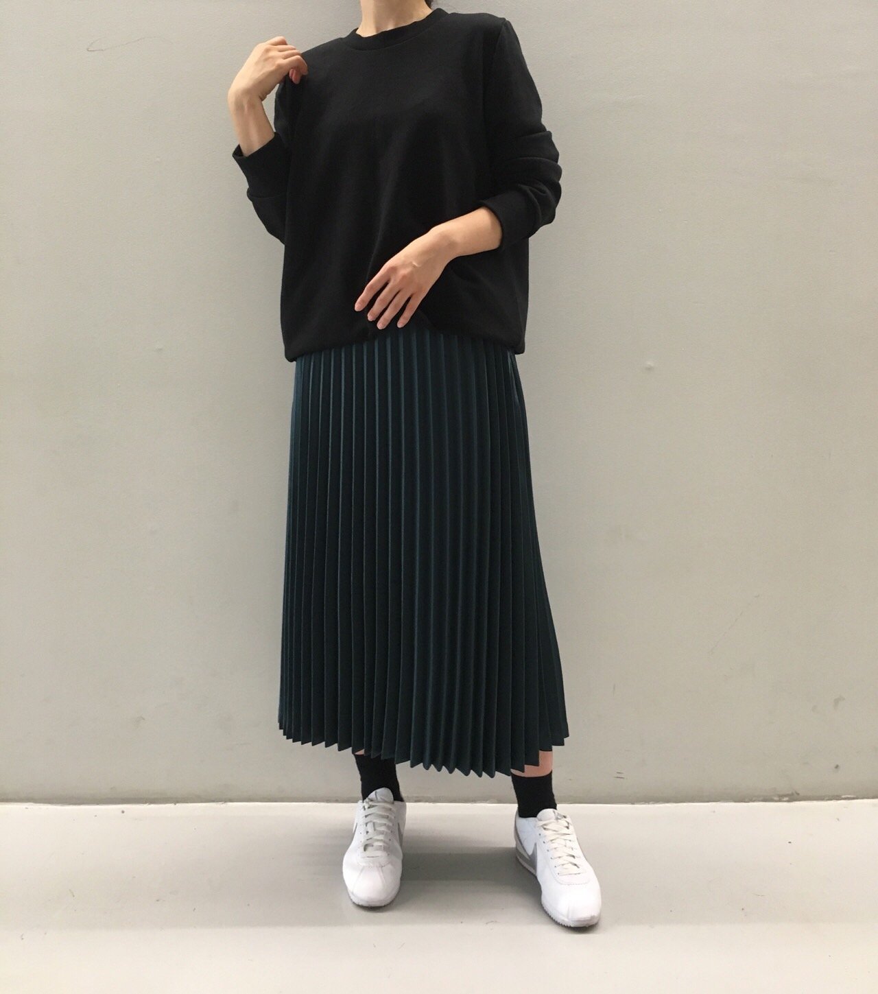 Chinchin wrinkled long skirts Autumn gathering nou