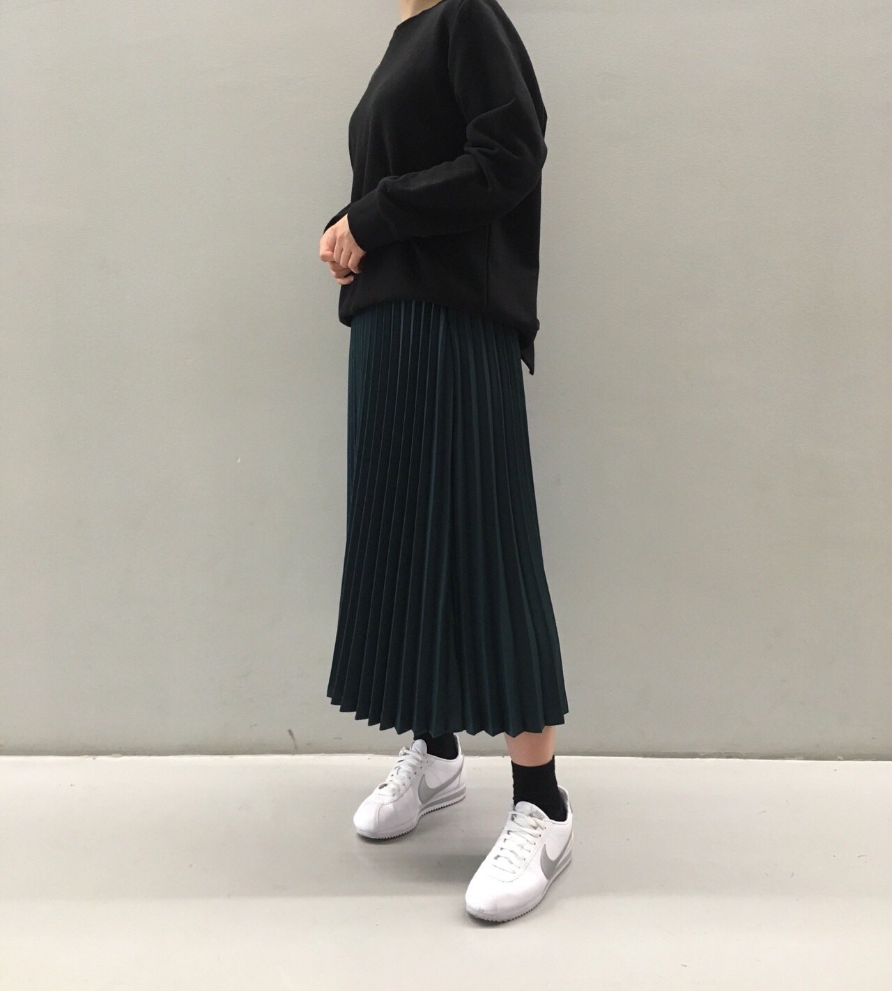 Chinchin wrinkled long skirts Autumn gathering nou