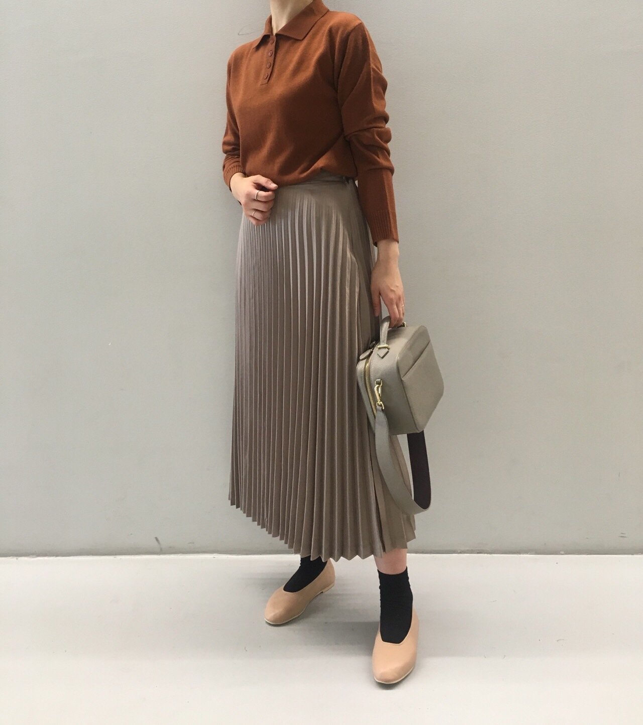 Chinchin wrinkled long skirts Autumn gathering nou
