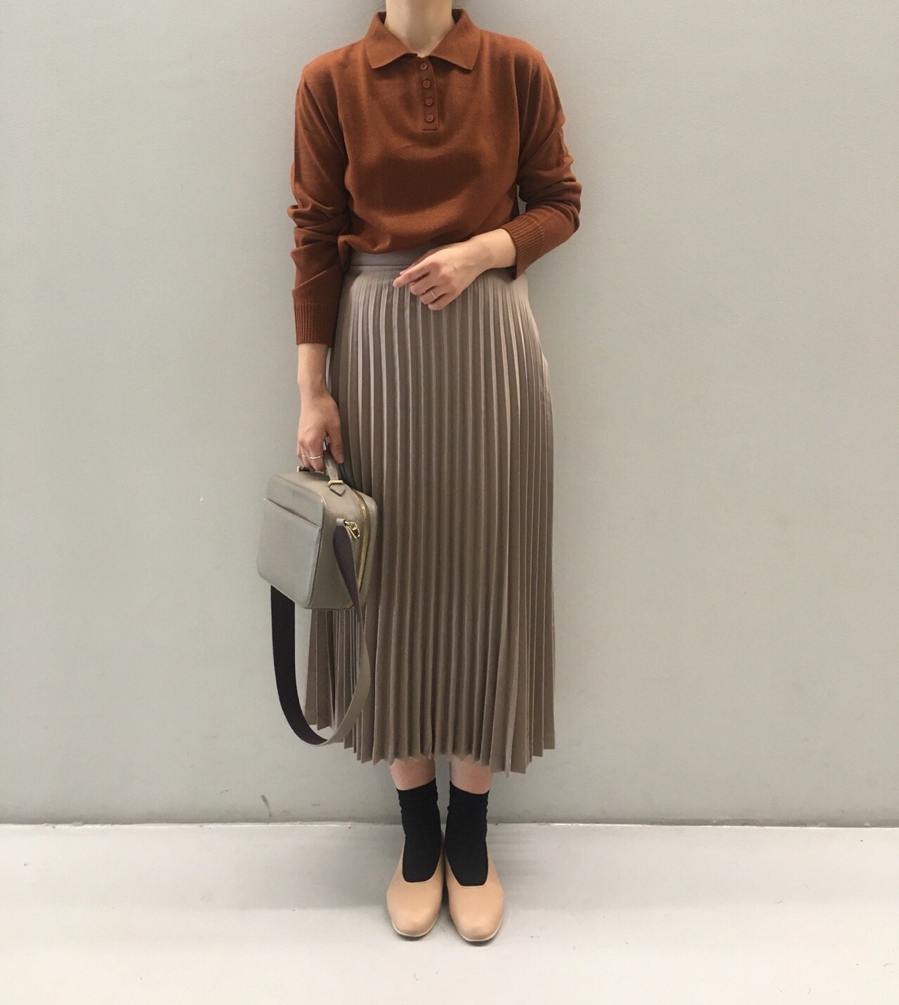 Chinchin wrinkled long skirts Autumn gathering nou