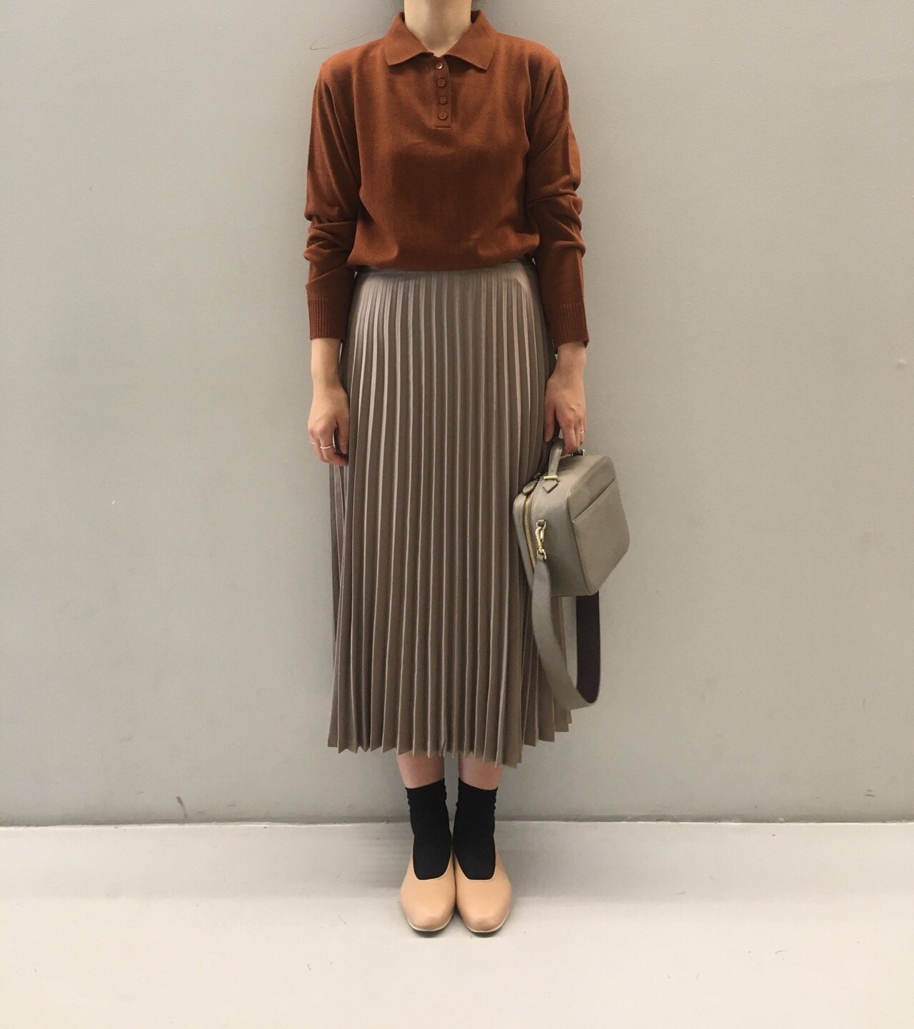 Chinchin wrinkled long skirts Autumn gathering nou