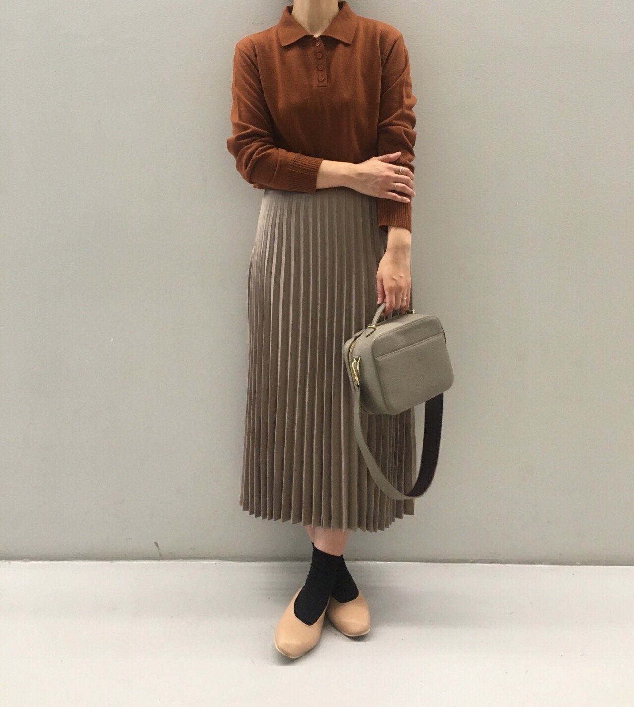Chinchin wrinkled long skirts Autumn gathering nou