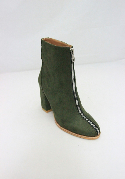 Elite Line Zipper Point Ankle Boots Suede Angle Fa