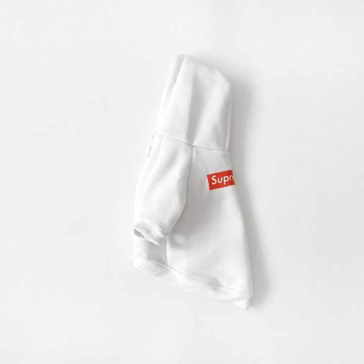 NEW DOG FASHION Supreme logo box hoodie dog puppy 