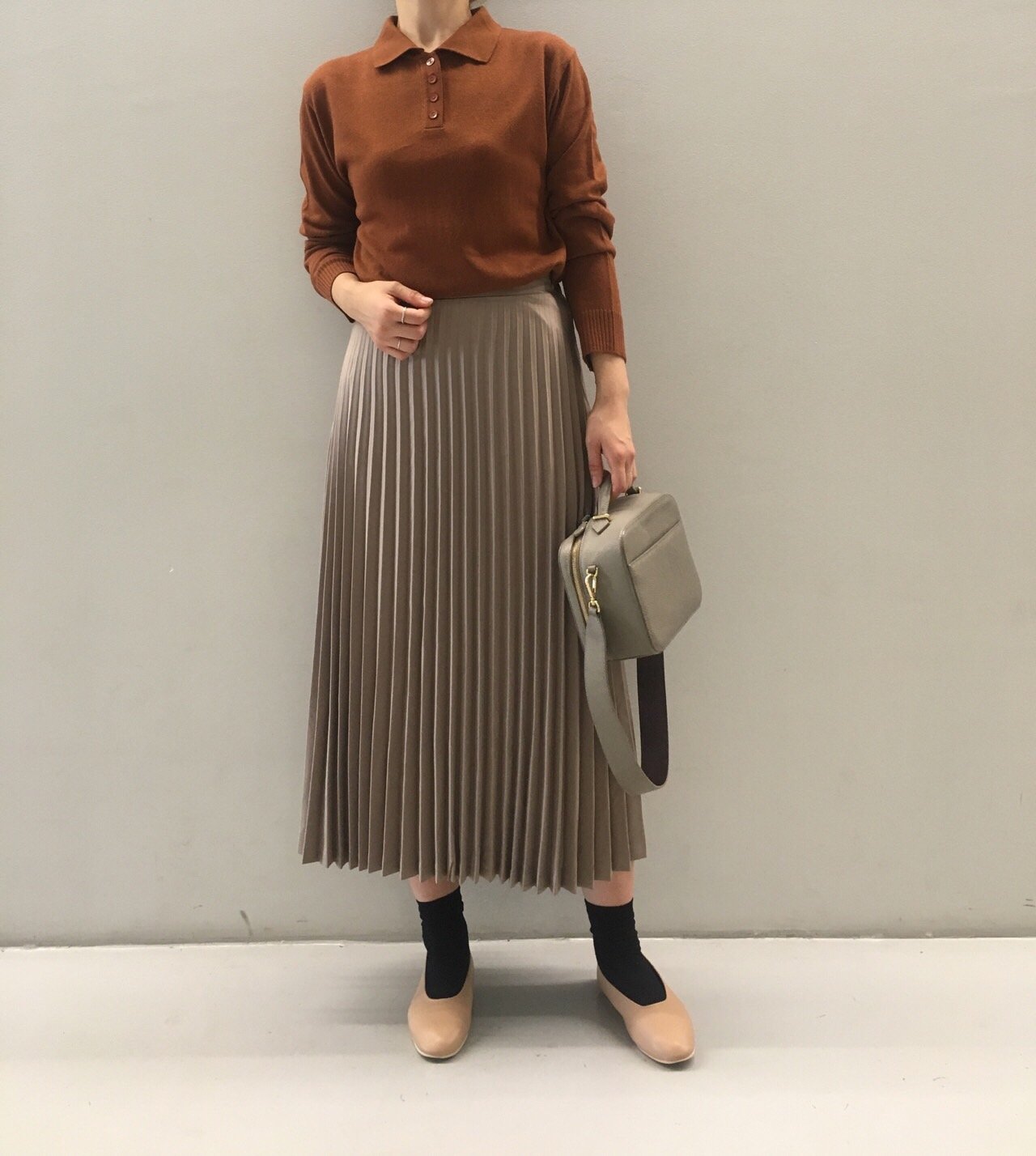Chinchin wrinkled long skirts Autumn gathering nou