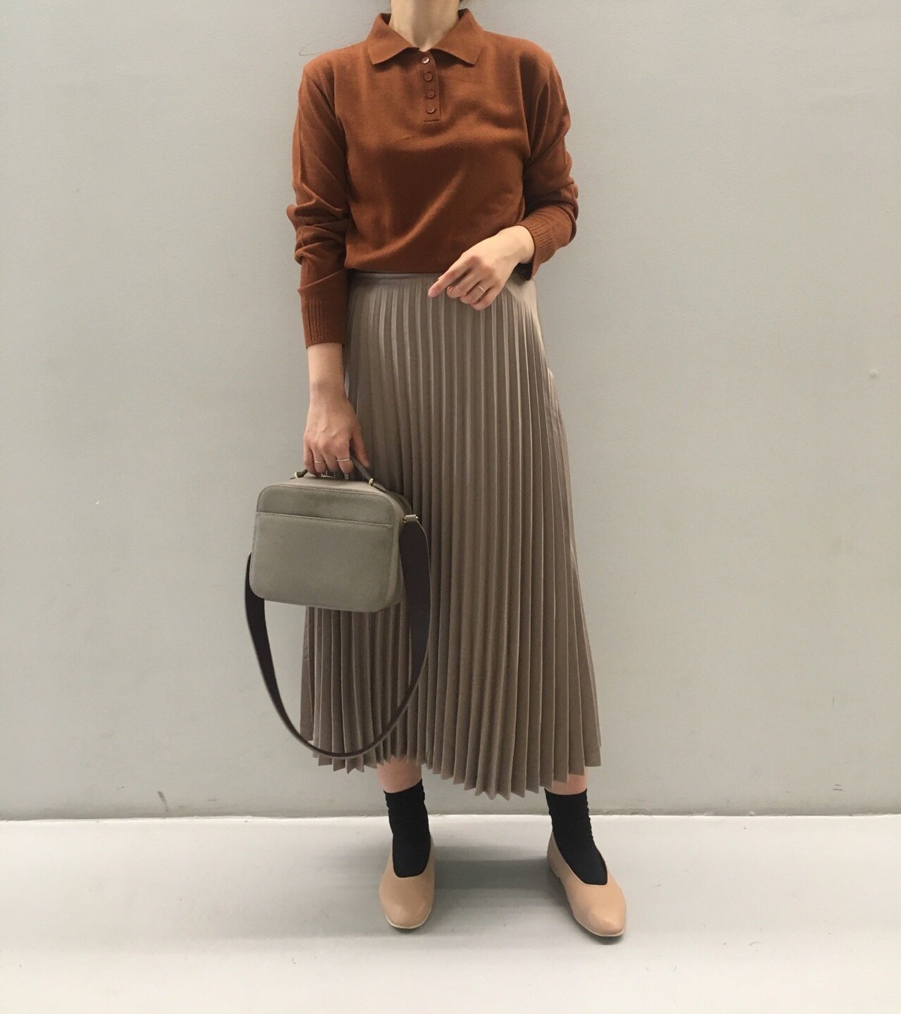 Chinchin wrinkled long skirts Autumn gathering nou