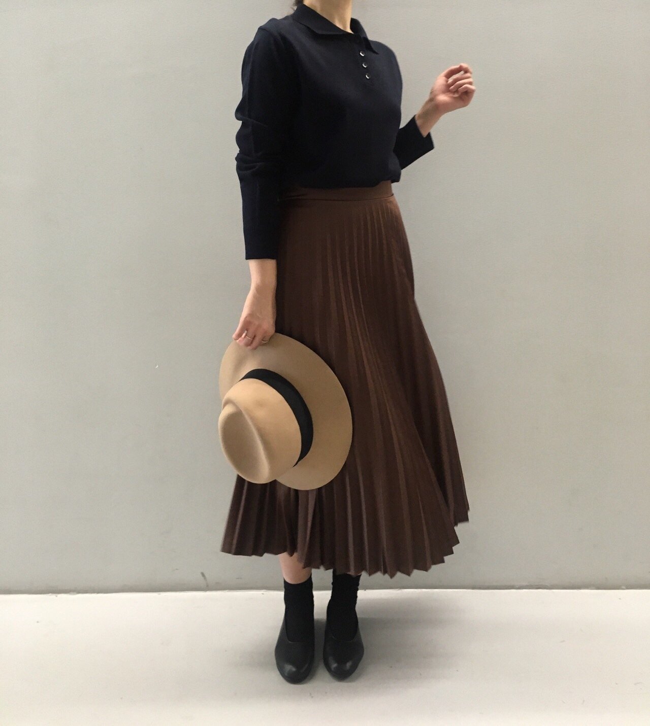 Chinchin wrinkled long skirts Autumn gathering nou