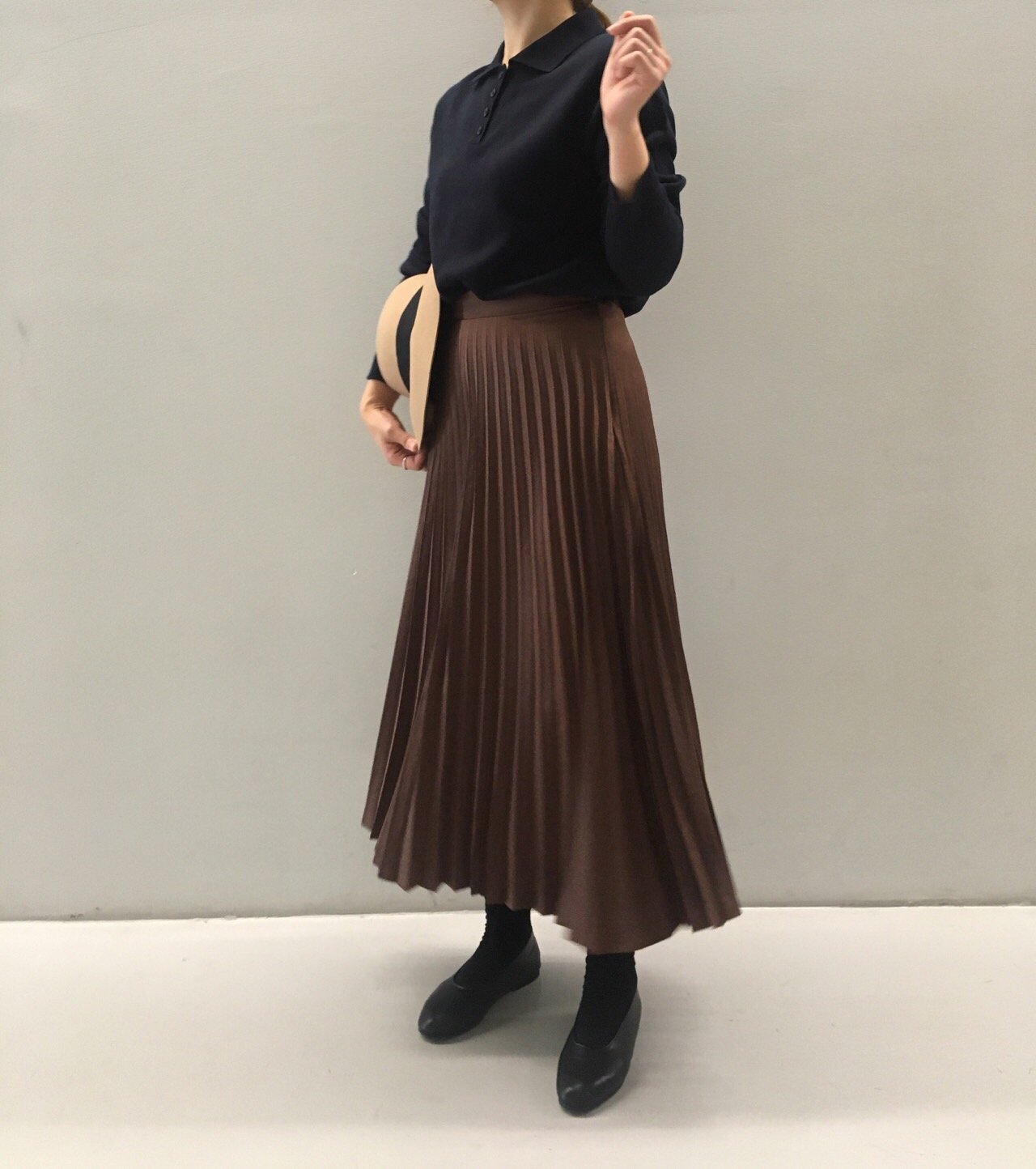 Chinchin wrinkled long skirts Autumn gathering nou