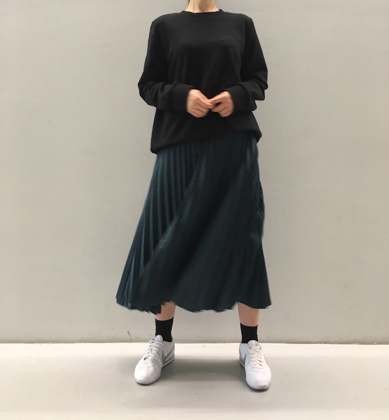 Chinchin wrinkled long skirts Autumn gathering nou