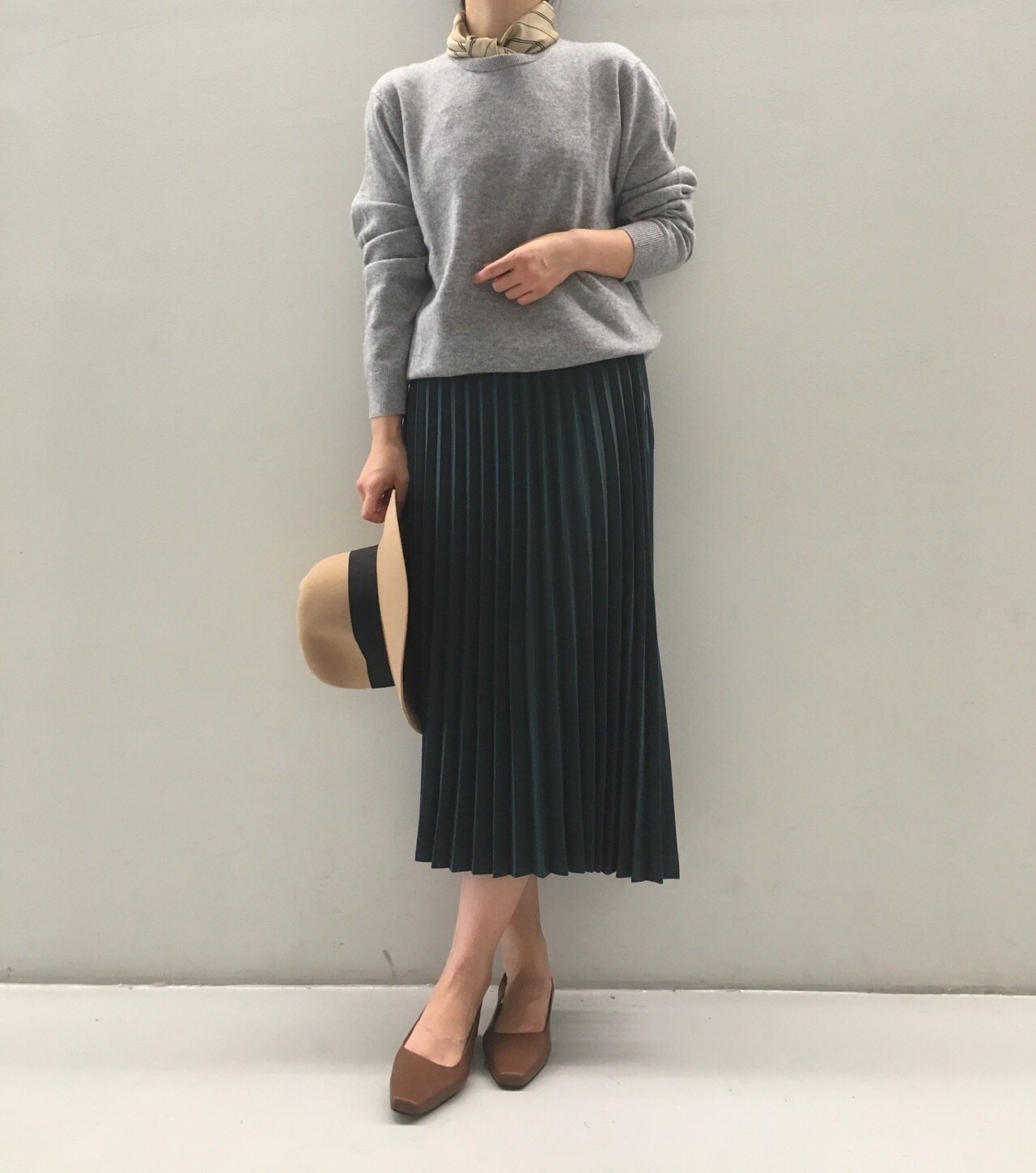 Chinchin wrinkled long skirts Autumn gathering nou
