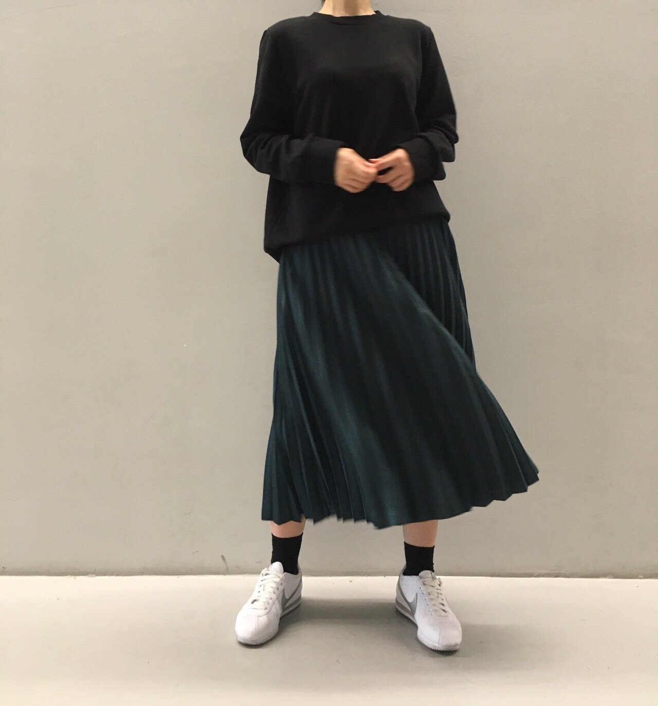 Chinchin wrinkled long skirts Autumn gathering nou