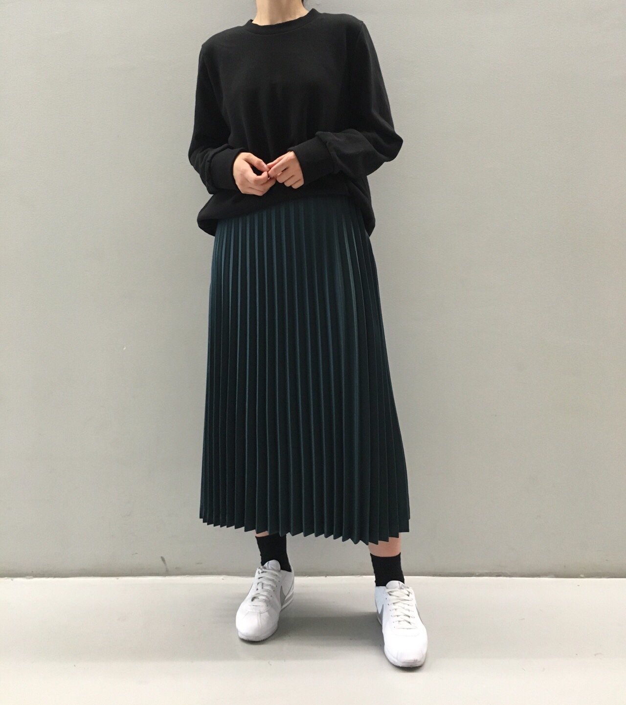 Chinchin wrinkled long skirts Autumn gathering nou